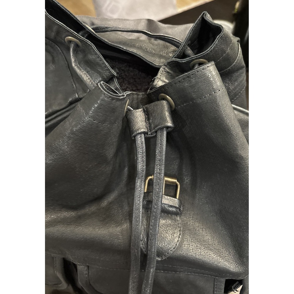 Vintage Camel Cigarettes Black Leather Drawstring Multi Pocket Collectors Bag - Picture 8 of 12
